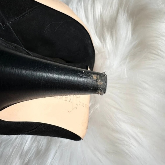 Ivanka Trump Black Suede Pointed Ankle Booties - Picture 7 of 8